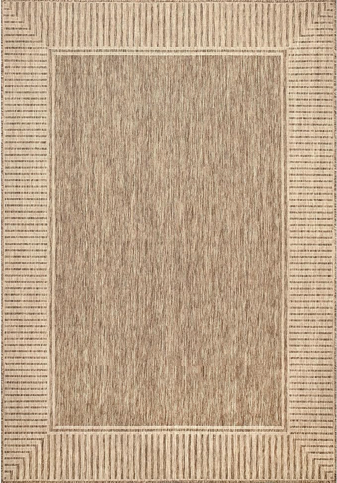 Nuloom Asha Light Brown/Ivory, Striped Border, Soft and Cozy, High Traffic - Image 2