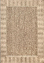 Nuloom Asha Light Brown/Ivory, Striped Border, Soft and Cozy, High Traffic - Image 2