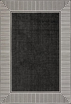 Nuloom Asha Black/Ivory, Striped Border, Soft and Cozy, High Traffic, Stain - Image 2