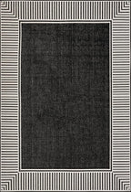 Nuloom Asha Black/Ivory, Striped Border, Soft and Cozy, High Traffic, Stain - Image 2