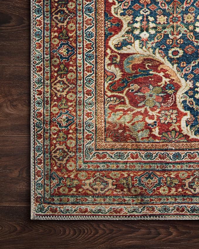 Loloi Layla Collection LAY-09 Cobalt Blue/Spice 2'-6" x 12'-0" .13" Thick - Image 5