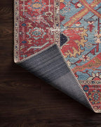 Loloi Loren Collection LQ-10 Blue/Red 7'-6" x 9'-6" Area Rug - Image 4