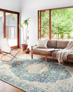 Loloi Skye Collection SKY-12 Ocean/Multi 9'-0" x 12'-0" Area Rug by Loloi