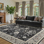 9x12 Rugs for Bedroom, Vintage Washable Rugs Non Slip Large Area Rug for Living - Image 3