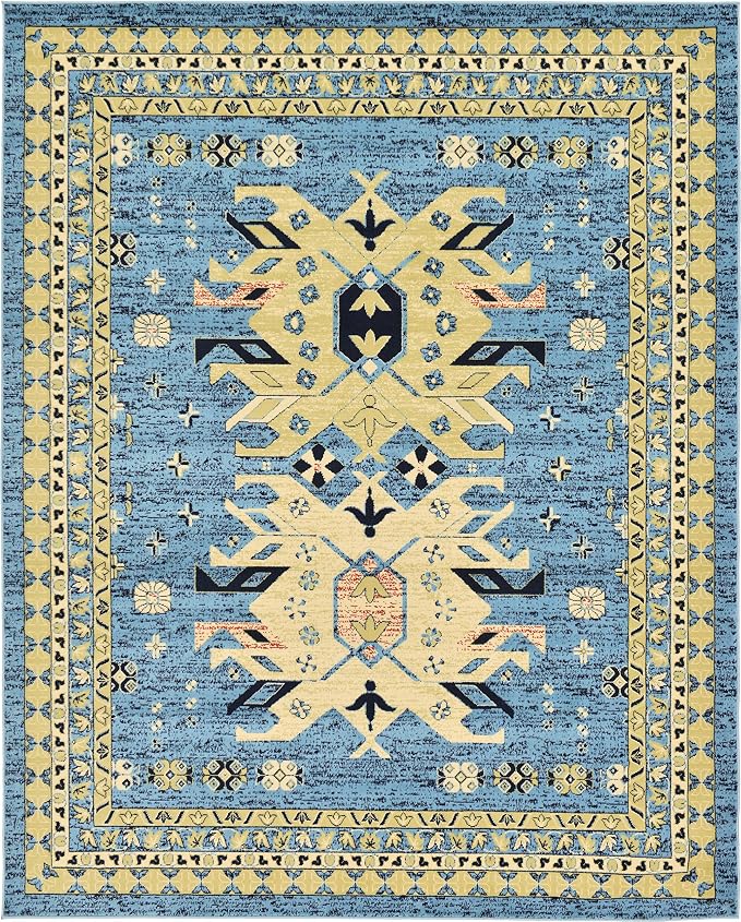 Unique Loom Taftan Collection Border Geometric Tribal Inspired Design Area Rug - Image 11