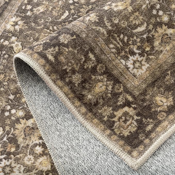 HUGEAR 2x12 Runner Rug Machine Washable Brown Hallway Area Rug Indoor Accent - Image 8