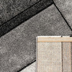 Paco Home Area Rug Modern Geometric Pattern in Grey White, Size: 6'7" x 9'6" - Image 4