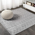 JONATHAN Y Boho Vintage Diamond Gray/Ivory Square Area Rug 9X9 ft, Moroccan Hype by JONATHANY