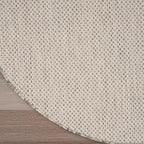 Nourison Home Courtyard Ivory Silver 6' x Round Area Rug - Image 7