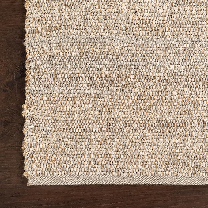 nuLOOM 2'6" x 10' Elfriede Jute & Cotton Hand Woven Area Rug, Solid Rustic - Image 4