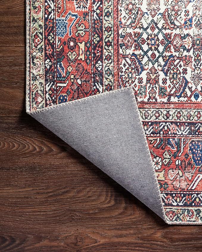 Loloi Layla Collection LAY-12 Ivory/Brick 9'-0" x 12'-0" .13" Thick Area Rug - Image 8