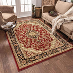 Well Woven Barclay Collection Medallion Kashan Red 6x9 Area Rug - Image 2