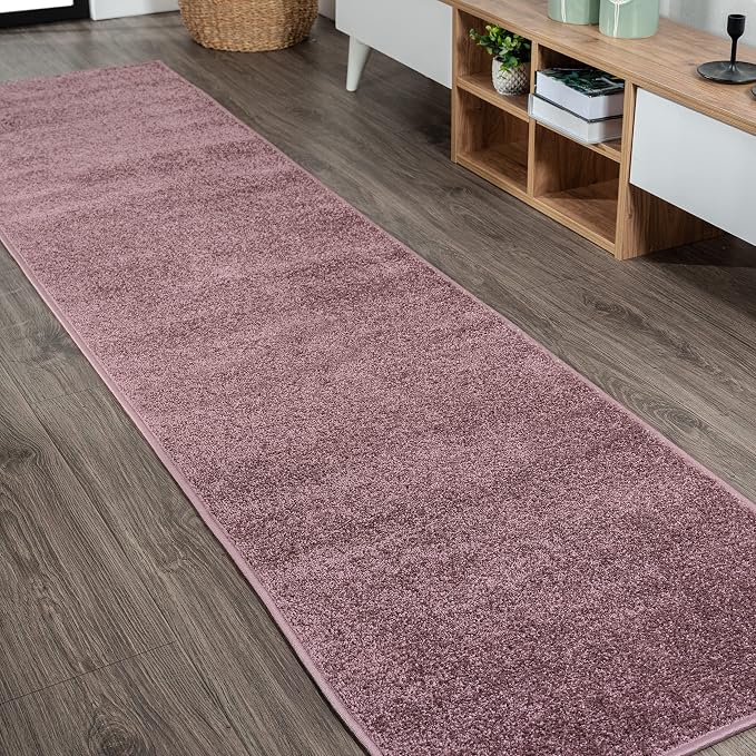 JONATHAN Y Haze Solid Low-Pile Light Purple Runner Rug 2x12, Minimalist by JONATHANY