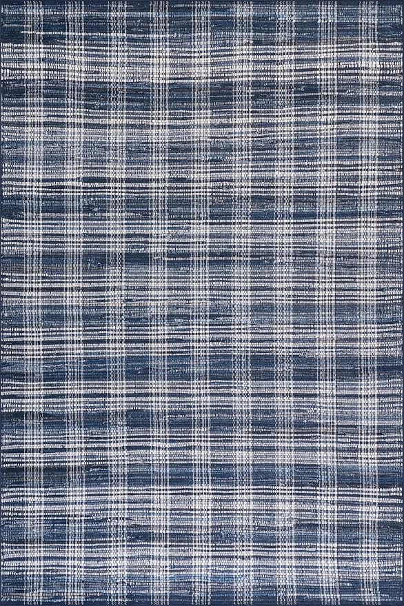 Dash & Albert Denim Plaid Blue Machine Washable Rug, 4 X 6 Feet by DashAlbert