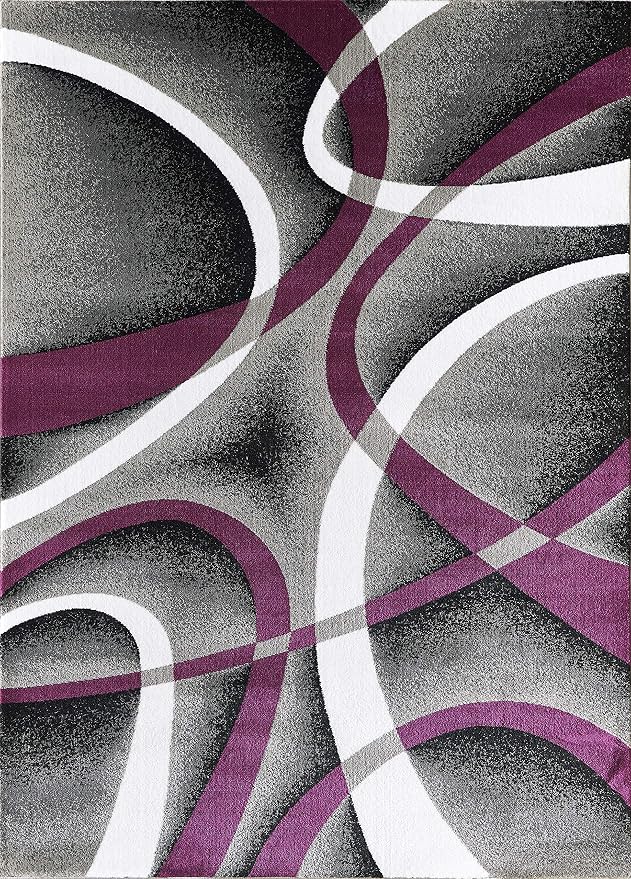 GLORY RUGS Modern Area Rug 8x10 Grey Swirls Carpet Bedroom Living Room - Image 2
