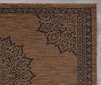 CAMILSON Outdoor Rug, 10x14 Medallion Nut Brown Black Modern Area Rugs - Image 4