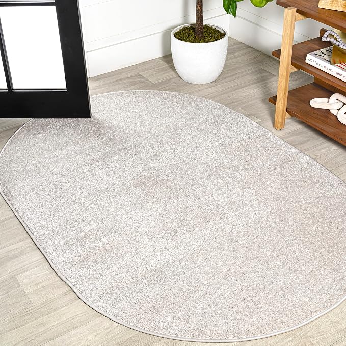 Eyely UES100D-5OV Supersoft Haze Solid Low-Pile Indoor Area Rug, Minimalist by eyely