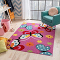Well Woven Modern Rug Daisy Butterflies Pink 3'3'' x 5' Accent Entry Way Bright by WellWovenRugs