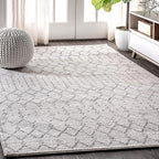 JONATHAN Y Boho Vintage Diamond Cream/Gray Indoor Area Rug 12X15 ft, Moroccan by JONATHANY