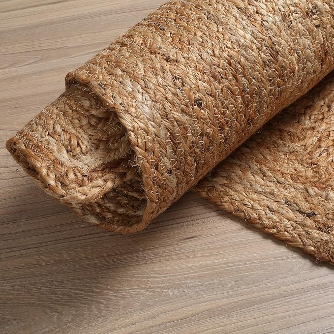 Hausattire Hand Woven Jute Braided Rug, Reversible Boho Entry Area Rugs - Image 7