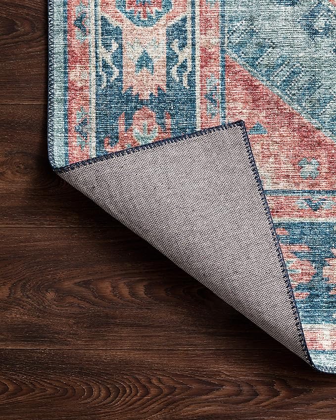 Loloi Skye Collection SKY-03 Turquoise/Terracotta 2'-6" x 10'-0" Runner Rug - Image 8