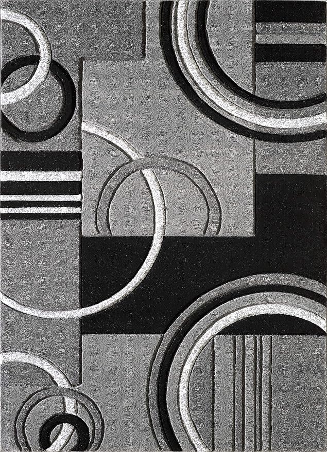 GLORY RUGS Area Rug Modern 5x7 Grey Soft Hand Carved Contemporary Floor Carpet - Image 2