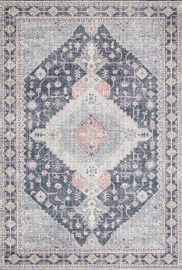 Loloi II Skye Collection SKY-02 Charcoal/Multi 5'-0" x 7'-6" Area Rug - Image 3