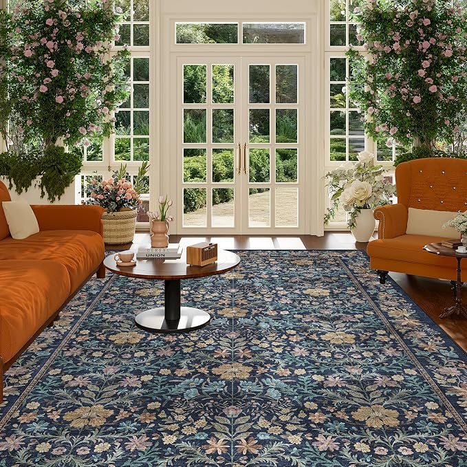 DUKINO 6x9 Rugs for Living Room, Vintage Washable Rug - Image 7