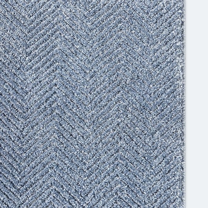 Well Woven Custom Size Hallway & Stair Runner- Harlow Pompeii Light Blue 31 - Image 3