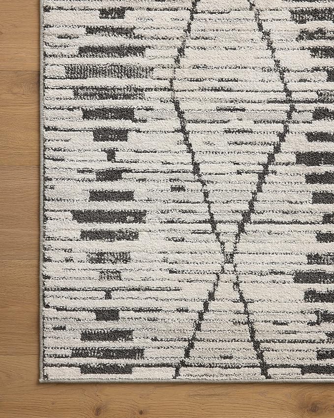 Loloi Kamala Collection KAM-02 Charcoal/Dove 5'-3" x 7'-9" Area Rug - Image 6