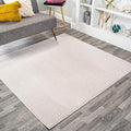 JONATHAN Y Haze Solid Low-Pile Ivory 6x6 Square Indoor Area Rug, Minimalist by JONATHANY