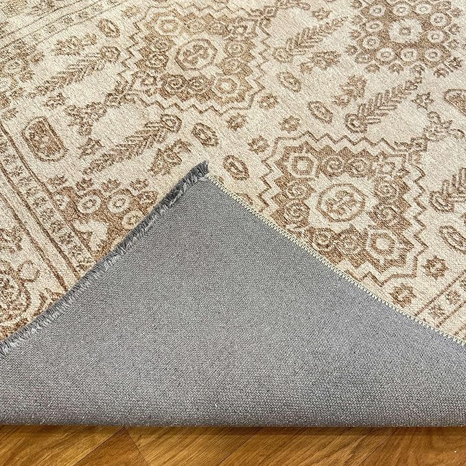Alfa Rich 5x8 Beige Off White Washable Area Rugs - Image 5