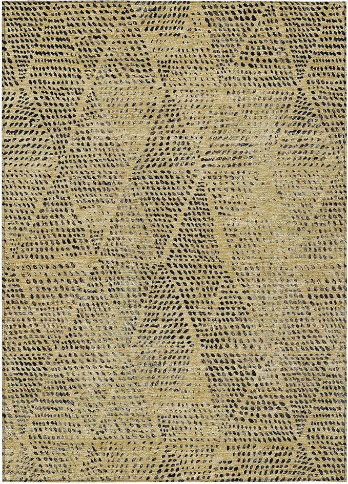 Addison Rugs Chantille ACN591 Gold 5' x 7'6" Indoor Outdoor Area Rug, Easy Clean by AddisonRugs
