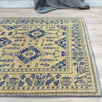 Alfa Rich 5x8 Gold Navy Blue Washable Area Rugs - Image 4
