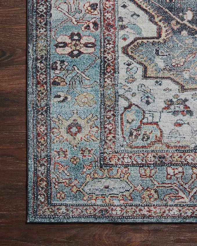 Loloi Margot Collection MAT-05 Ocean/Brick 3'-6" x 5'-6" Accent Rug feat. - Image 6