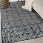 Rugshop Bohemian Stripe Lines Washable Non Slip Area Rug 3' x 5' Black - Image 7