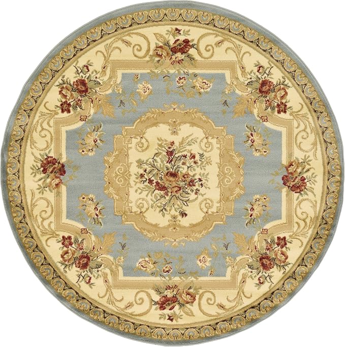Unique Loom Versailles Collection Traditional Classic Floral Motif Area Rug - Image 2