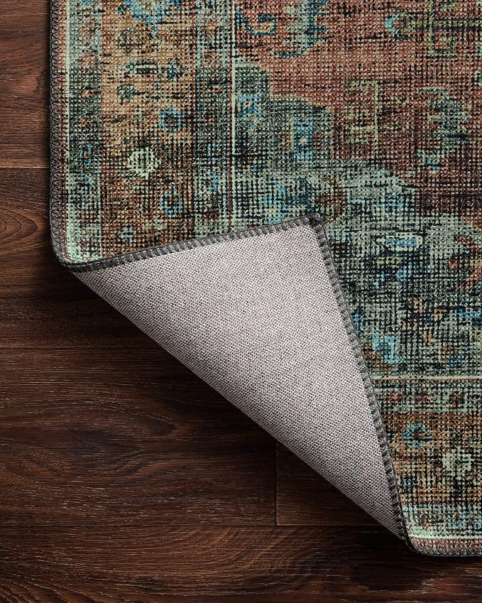 Loloi Skye Collection SKY-07 Terracotta/Sky 2'-0" x 5'-0" Accent Rug - Image 7