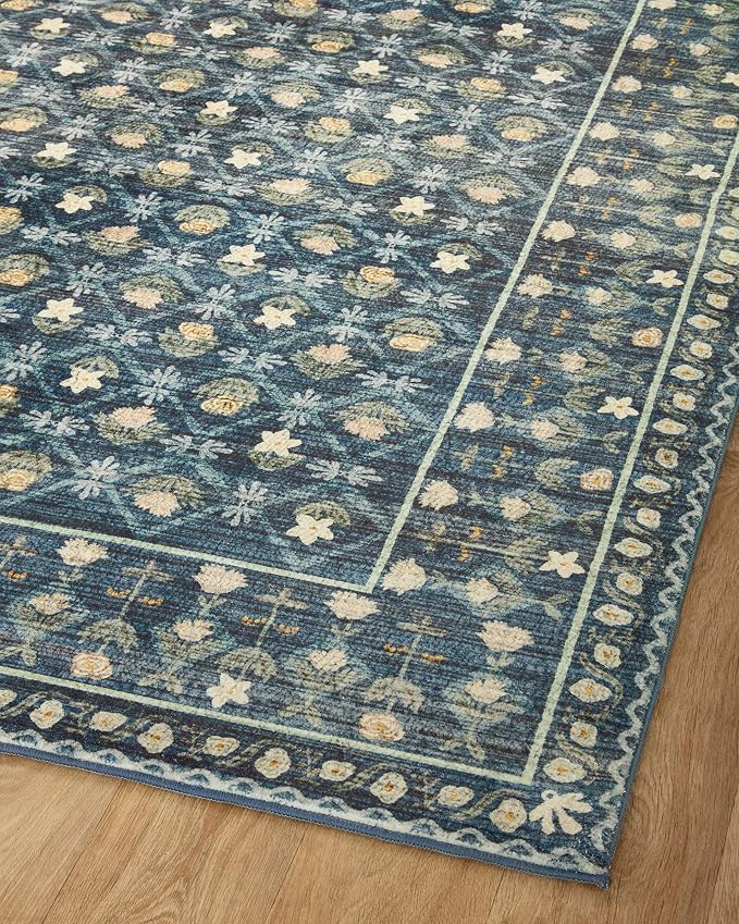 Loloi Rifle Paper Co. Eden Collection EDE-03 Lattice Indigo 7'-6" x 9'-6" Area - Image 9