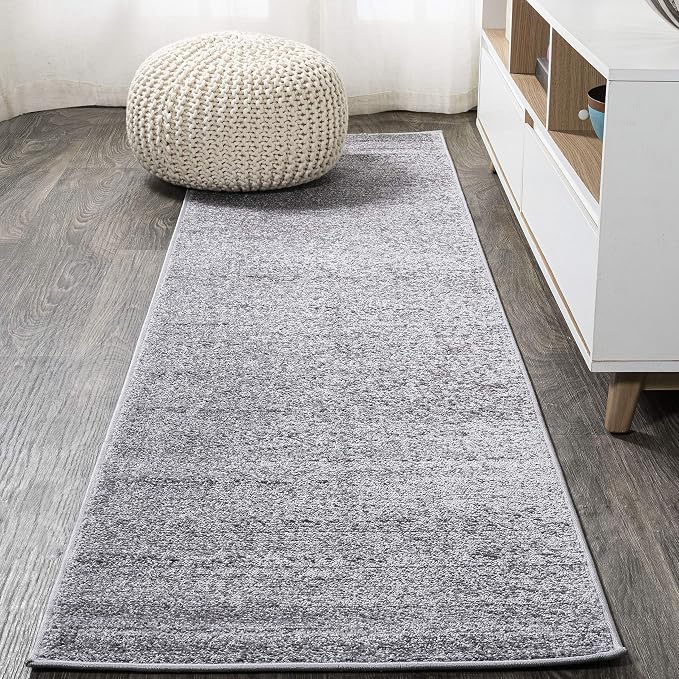 Eyely UES100A-216 Supersoft Haze Solid Low-Pile Indoor Runner Rug, Minimalist by eyely