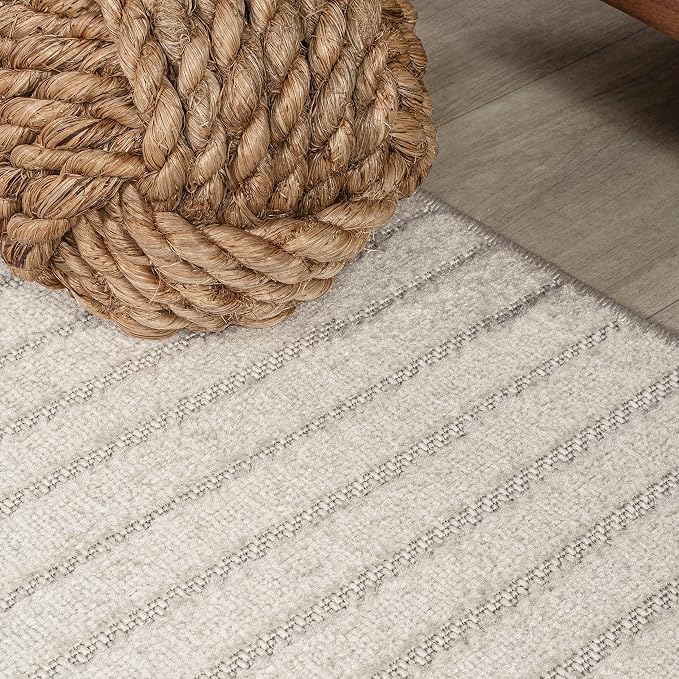 JONATHAN Y Hallie High-Low Curve Ivory/Cream 6x6 Square Indoor/Outdoor Area Rug - Image 7