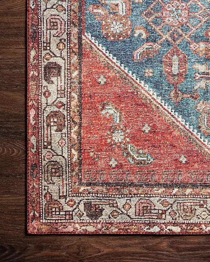 Loloi Layla Collection LAY-10 Marine/Clay 2'-6" x 12'-0" .13" Thick Runner Rug - Image 7