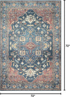 Loloi Skye Collection SKY-08 Denim/Brick 6'-0" x 6'-0" Round Area Rug - Image 2