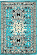 Unique Loom Taftan Collection Border Geometric Tribal Inspired Design Area Rug - Image 10