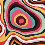 Irregular Shaped Handmade Wool Rug | Modern Colourful Stripe Premium Area Rug - Image 4