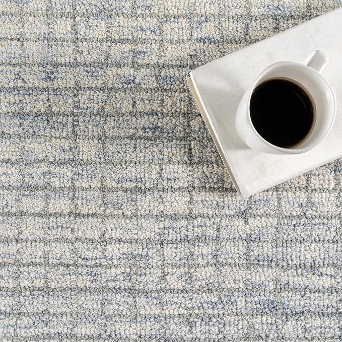 Rugs USA Melrose Light Blue/Ivory, Wool & Cotton, Soft and Cozy, High Traffic - Image 6