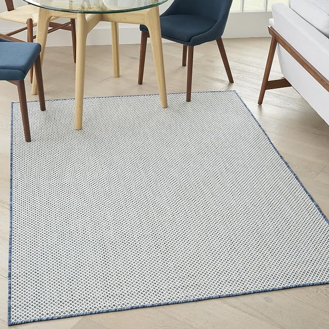 Nourison Home Courtyard Ivory Blue 5' x 7' Area Rug by NourisonHome