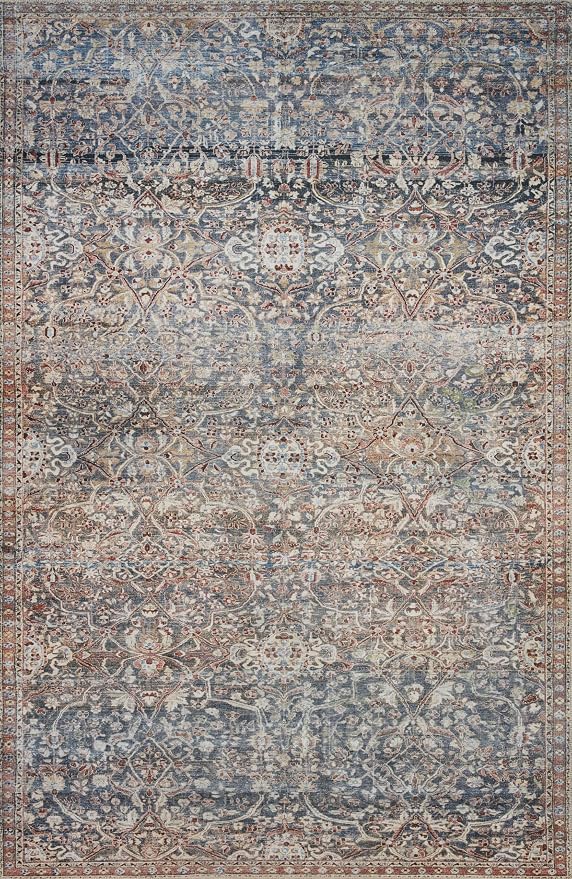 Loloi Chris Loves Julia Jules Collection JUL-06 Denim/Spice 2'-6'' x 9'-6'' - Image 5