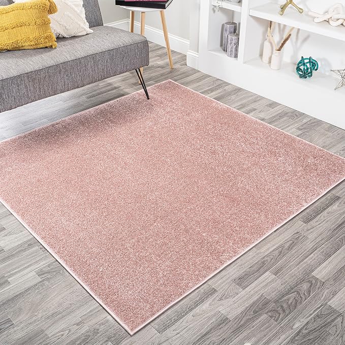 Eyely UES100P-6SQ Supersoft Haze Solid Low-Pile Indoor Area Rug, Minimalist by eyely