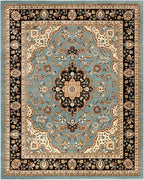 Well Woven Barclay Collection Medallion Kashan Light Blue 6x9 Area Rug by WellWovenRugs